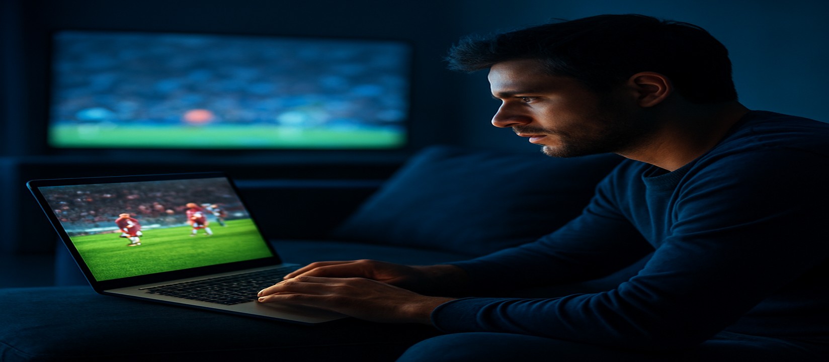 সোফায় বসে L44 ব্র্যান্ডের ল্যাপটপে গেম করছেন একজন ব্যবহারকারী